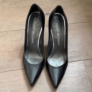 Stuart Weitzman Black Pointed Toe Heels